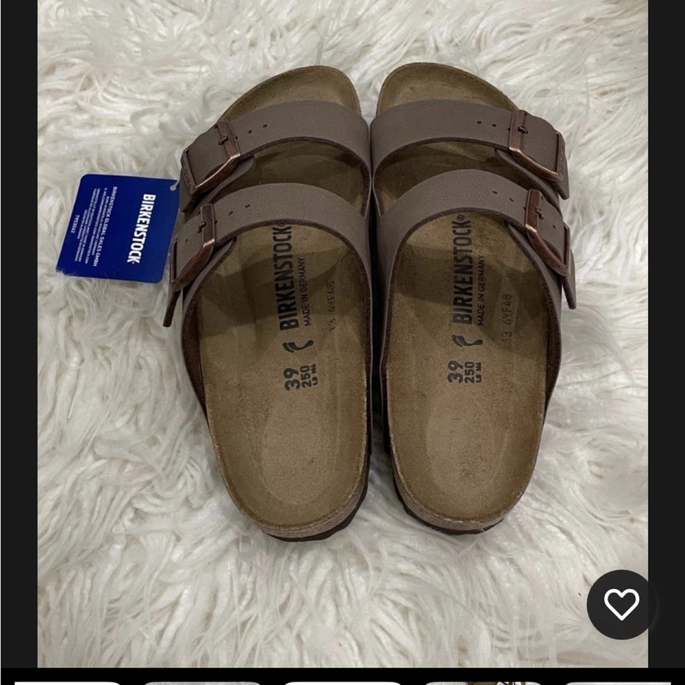Birkenstock Brown mocka (39) size 8 Birbick Double-Strap Sandals slides NIB - Picture 2 of 13